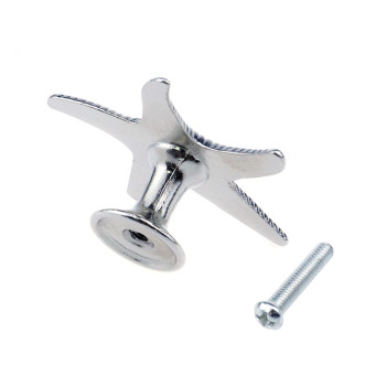 Hevstil 2Pack Silver Starfish Shape Cabinet Knob Ocean Theme Single Hole Pulls For Cabinet Dresser Knobs Furniture Door