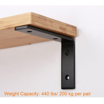 12 Inch Shelf Bracket Heavy Duty L Shelf Bracket 12 X 8 Inch Metal Shelf Bracket With Hardware Black 4 Pack