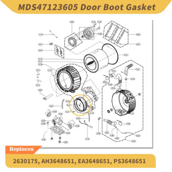 Mds47123605 Washer Door Boot Gasket Compatible With Lg Kenmore Washer Boot Gasket Wm3570Hwa Wm3770Hwa Wm3470Hwa Wm3470Hva Wm