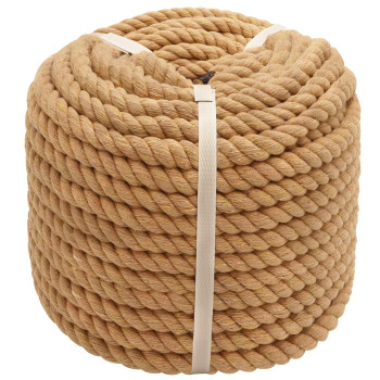 Sinyloo Natural Brown Cotton Rope 12 Inch X 50 Feet Nautical Rope For Crafts Baskets Plant Hanger Wall Hanging Home Decor