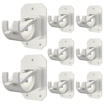 8Pcs Upgraded Curtain Rods No Drilling No Drill Curtain Rod Bracket Self Adhesive Curtain Rod Holders Nail Free Adjustable Curta