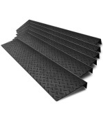 Spurtar Rubber Stair Treads 30 X 10 6Pcs Outdoor Stair Treads Nonslip 30 Inch Rubber Stair Treads For Wooden Steps Skid