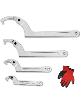 Adjustable C Pin Spanner Hook Wrench For Hydraulic Ram Cylinder Mechanical Machine Equipments Vehicles 4 Pcs 342 1 14