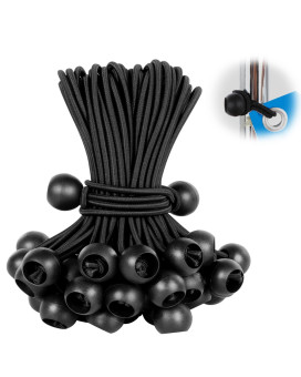 Bungee Cords With Balls 12 Inch 50 Pcs Bungie Cord Balls Heavy Duty Tie Down Cord For Camping Shelter Cargo Holding Wires Tent