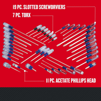 Craftsman Screwdriver Set Phillips Slotted Torx Acetate Handle 42 Pieces Cmht65300