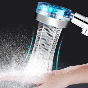 Hydro Jet High Pressure Shower Head Turbocharged Shower Head Handheld Turbo Fan Shower Kit With Replacement Hosebracketcotton