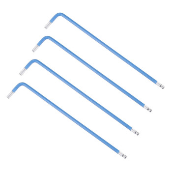 Uxcell 3Mm Ball End Hex Key Wrench L Shaped Long Arm S2 Steel Repairing Tool 4 Pcs