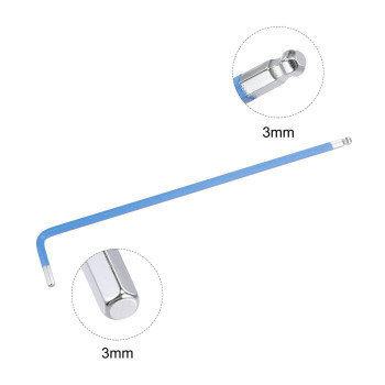 Uxcell 3Mm Ball End Hex Key Wrench L Shaped Long Arm S2 Steel Repairing Tool 4 Pcs