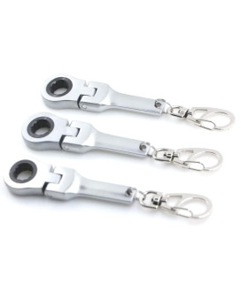 Gtrotors 10Mm Ratchet Wrench Flex Head Keychain Key Ring 3 Pack