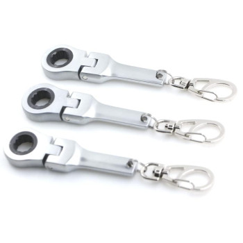 Gtrotors 10Mm Ratchet Wrench Flex Head Keychain Key Ring 3 Pack