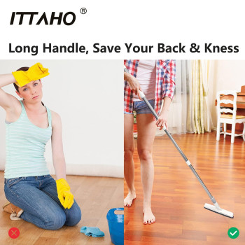 Ittaho 2 Pack Grout Brush With Long Handle 565 Swivel Grout Cleaning Brush Vshape Grout Scrub Brush Extendable Handle Gro