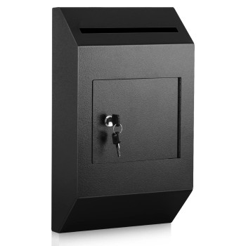 Xydled Wallmount Mailbox Heavy Duty Deposit Drop Box Suggestion Box Locking Metal Key Drop Box With Key Lock Cash Money Drop