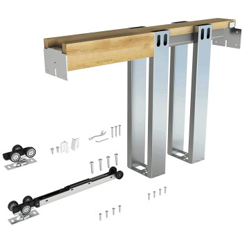 Jubest 36X 80 Pocket Door Frame Kit With 220Lbs Soft Close Mechanism And Galvanized Steel Studs Pocket Door Kit For 2X4 Stu