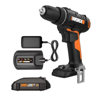 Worx 20V 38 Drilldriver Power Share Wx100L Battery Charger Included