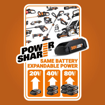 Worx 20V 38 Drilldriver Power Share Wx100L Battery Charger Included