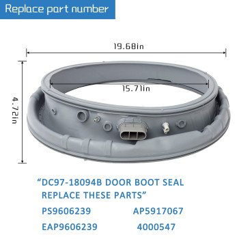 Dc9718094B Washer Door Boot Seal Gasket Fit With Samsung Wf42H5000Awa200 Wf42H5200Apa200 Wf42H5200Awa200 Wf42H5200Afa20