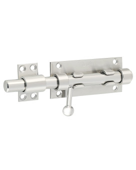 Alise Slide Lock Sus304 Stainless Steel Gate Latch Slide Bolt Latch Thickened Heavy Door Latch Lock 6 Inch Brushed Barrel Bolt