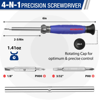 Workpro 6In1 Basic 4In1 Electronics Screwdrivernut Driver Set Tool Confort Grip 2Pcs Portable Screwdriver 8 Basic Pr