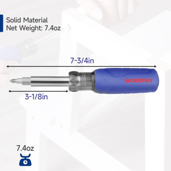 Workpro 11In1 Screwdrivernut Driver Set Tool Comfort Grip All In One Multibit Portable Screwdriver 8 Bits Philipsslott