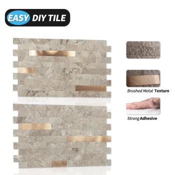 Art3D 20Sheet Peel And Stick Collage Tile For Kitchen Backsplash Ecru Slate