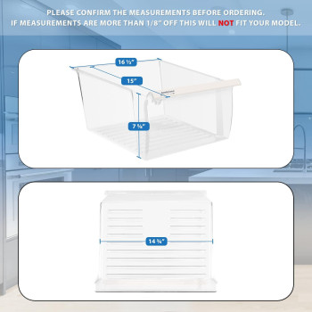 Upgraded Lifetime Appliance 2188656 Upper 2188664 Crisper Bin Lower Compatible With Whirlpool Refrigerator Wp2188656 Wp