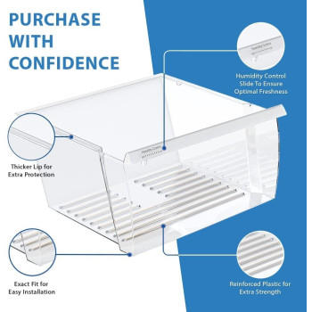 Upgraded Lifetime Appliance 2188656 Upper 2188664 Crisper Bin Lower Compatible With Whirlpool Refrigerator Wp2188656 Wp