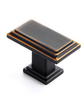 Ravinte Oil Rubbed Bronze Cabinet Knobs 10 Pack Knobs For Cabinets And Drawers Rectangular Kitchen Cabinet Knobs Drawer Pulls An