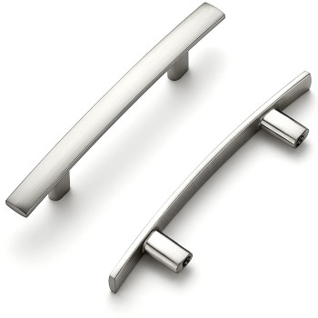 Ravinte 20 Pack Cabinet Handles Brushed Nickel Cabinet Pulls Kitchen Cabinet Handles Curved Drawer Pulls In 5316 Inch Length W