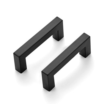 Ravinte 10 Pack Square Bar Kitchen Cabinet Handles Matte Black Cabinet Pulls Drawer Pulls With 3 Inch Hole Center Kitchen Cabine