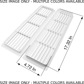 Vent Systems 18 X 5 Inches Pack Of 2 White Door Air Registers Two Sided Door Louvers Ventilation Grille Indoor Vent