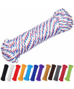 Perkhomy 90 Ft 14 Inch 7Mm Nylon Poly Rope Flag Pole Polypropylene Clothes Line Camping Utility Good For Tie Pull Swing Climb