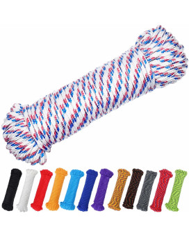 Perkhomy 90 Ft 14 Inch 7Mm Nylon Poly Rope Flag Pole Polypropylene Clothes Line Camping Utility Good For Tie Pull Swing Climb