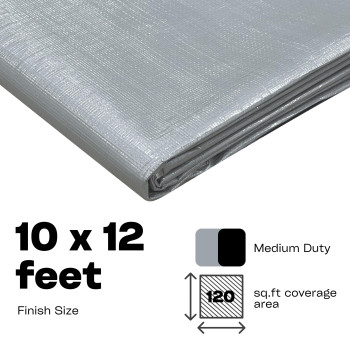 Homestead Waterproff Tarp 10 X 12 Medium Duty 10 Mil Poly Tarp Cover With Metal Grommets Great For Outdoor Storage And Home