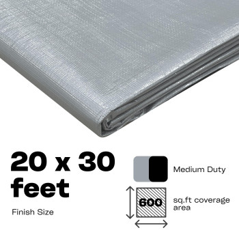 Homestead Waterproff Tarp 20 X 30 Medium Duty 10 Mil Poly Tarp Cover With Metal Grommets Great For Outdoor Storage And Home