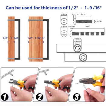 Ravinte 10 Pack Solid 712 Inch Center To Center Slim Square Bar Drawer Handles Kitchen Cabinet Handles Black Drawer Pulls Kitc