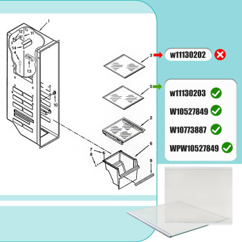 Upgraded W11130203 Freezer Shelf Compatible With Whirlpool Refrigerator Wrs571Cihz Wrs571Cihz04 Wrs571Cihz01 Freezer Glass Shel