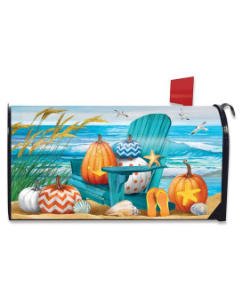 Briarwood Lane Fall At The Beach Magnetic Mailbox Cover Autumn Nautical Pumpkins Standard