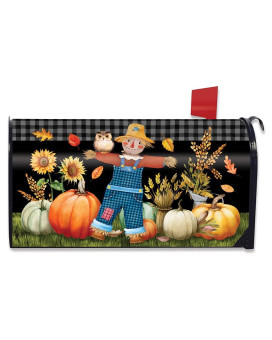 Briarwood Lane Friendly Scarecrow Autumn Magnetic Mailbox Cover Pumpkins Owl Fall Standard