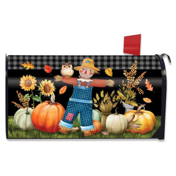 Briarwood Lane Friendly Scarecrow Autumn Magnetic Mailbox Cover Pumpkins Owl Fall Standard