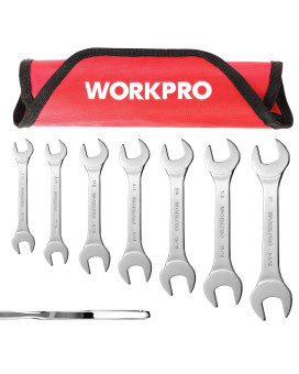 Workpro Sae Superthin Open End Wrench Rollup Set 7Pcs 14 To 1116 Ultraslim Thin Wrench Set With Organizer Pouch Fo