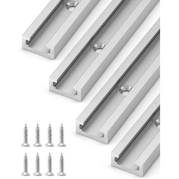 Qwork 12 Ttrack 4 Pack Aluminum Double Track With Mounting Holes For Woodworking