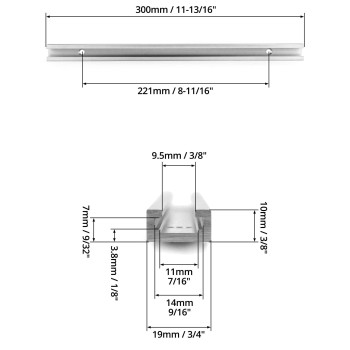 Qwork 12 Ttrack 4 Pack Aluminum Double Track With Mounting Holes For Woodworking