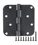 3 Pack Black Door Hinges Black Matte 4 Inch 58 Radius Black Hinges For Doors 4 Inch Exteriorinterior Door Hinges Rounded Gat