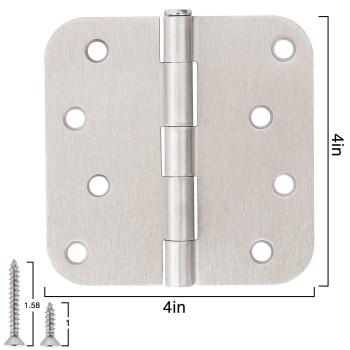 3 Pack 4 Inch Door Hinges Brushed Nickel Interiorexterior Door Hinges Satin Nickel 4X4 58 Radius Rounded Front 4In Door Hi