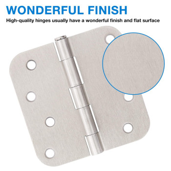 3 Pack 4 Inch Door Hinges Brushed Nickel Interiorexterior Door Hinges Satin Nickel 4X4 58 Radius Rounded Front 4In Door Hi