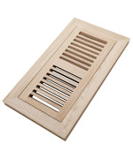 Sanycasa White Oak Floor Register 4X10 Inch Duct Opening With Metal Damper Wooden Flush Mount Floor Vent 34 Inch Thickness Un