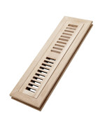 Sanycasa White Oak Floor Register 2X12 Inch With Metal Damper Wooden Flush Mount Floor Vent Unfinished