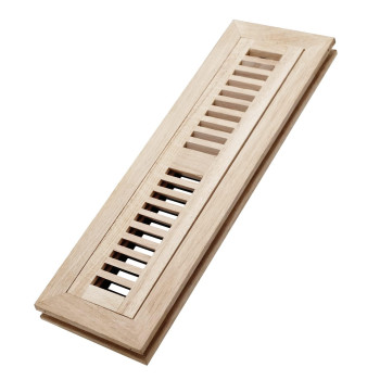 Sanycasa White Oak Floor Register 2X12 Inch With Metal Damper Wooden Flush Mount Floor Vent Unfinished