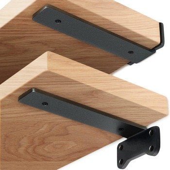 Heavy Duty Shelf Brackets Industrial L Shelf Bracket 02 Inch Thick Premium Solid Steel Shelf Supports Black Rustic Wall Brac