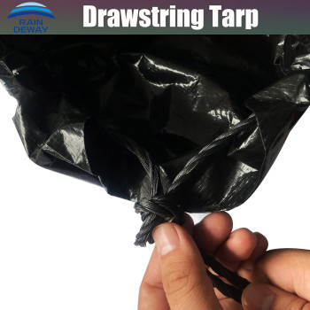 Drawstring Tarp 9X9 Feet 2Pack 9 Mil Black Poly Tarp With Drawstring Reusable Leaf Lawn Garden Yard Waste Tarp Bag By Rainde